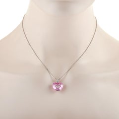 Chopard Happy Diamond 18K White Gold 0.18 Ct Diamond and Pink Heart-Shaped