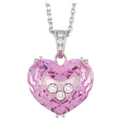 Chopard Happy Diamond 18K White Gold 0.18 Ct Diamond and Pink Heart-Shaped