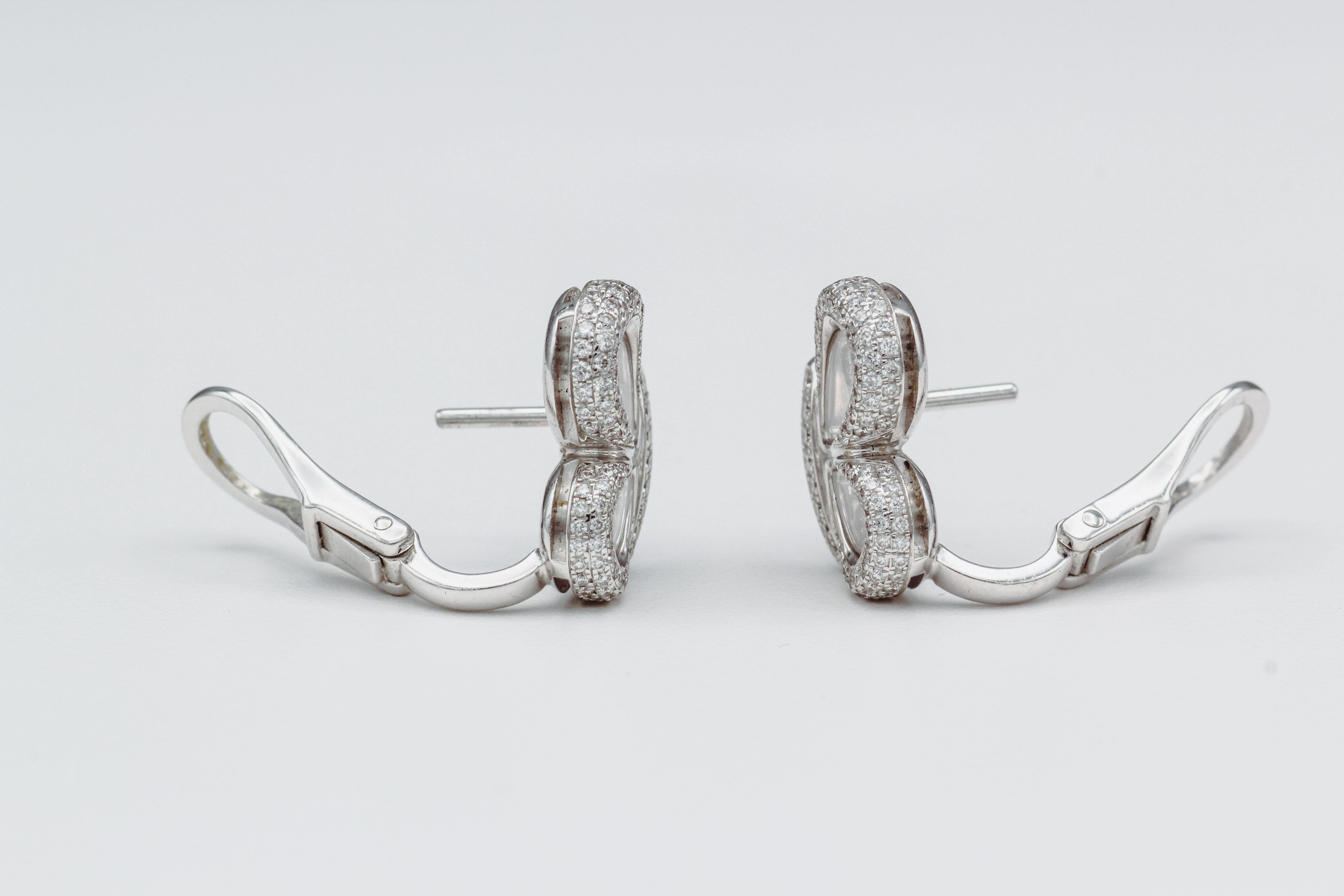 Taille brillant Chopard Happy Diamond Boucles d'oreilles clip papillon en or blanc 18k en vente