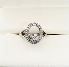 Chopard Happy Diamond 18K White Gold & Diamond Ring Size 7.75