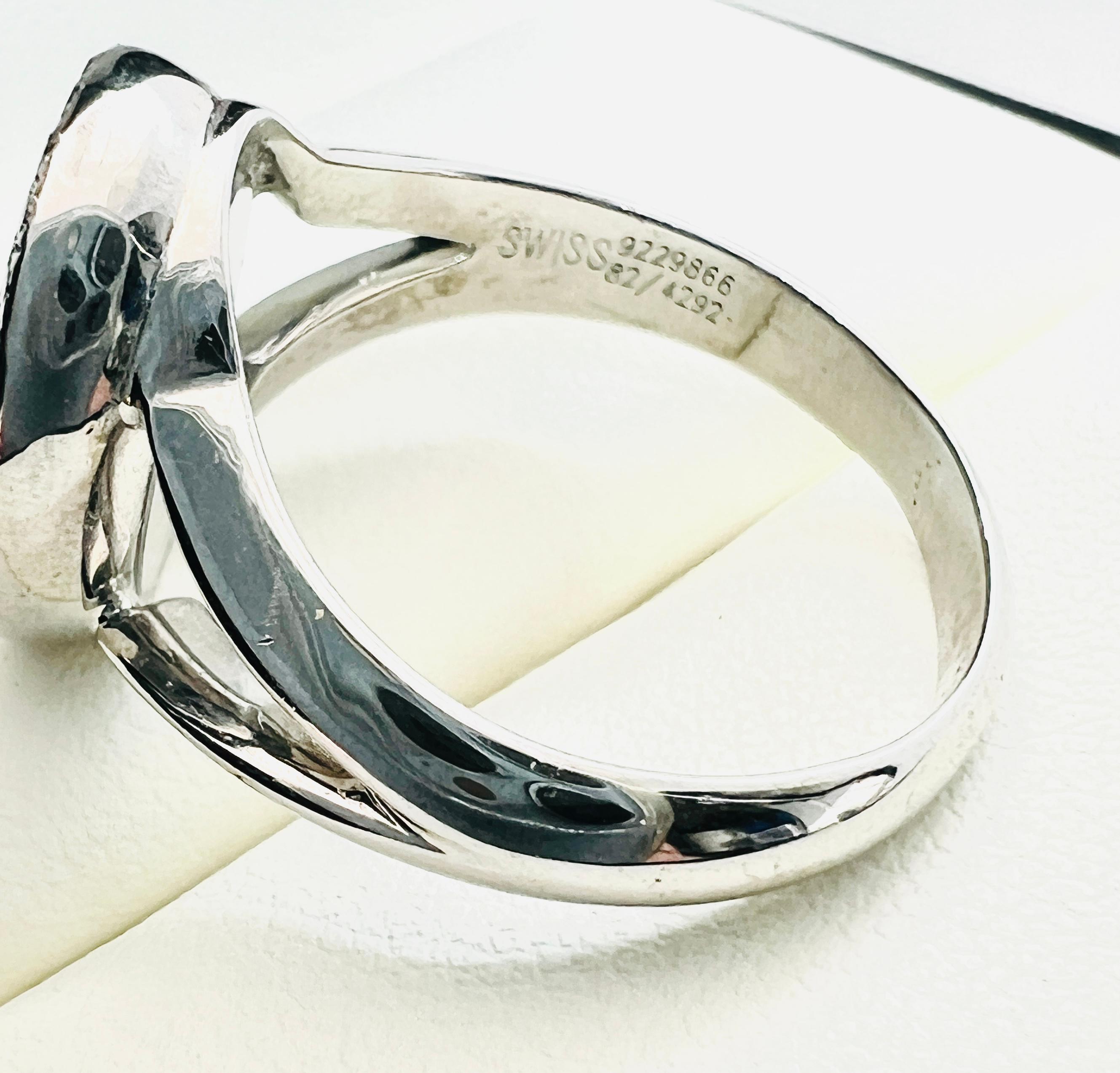 Round Cut Chopard Happy Diamond 18K White Gold & Diamond Ring Size 7.75