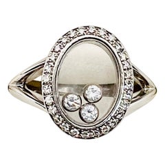 Chopard Happy Diamond, bague en or blanc 18 carats et diamants, taille 7,75