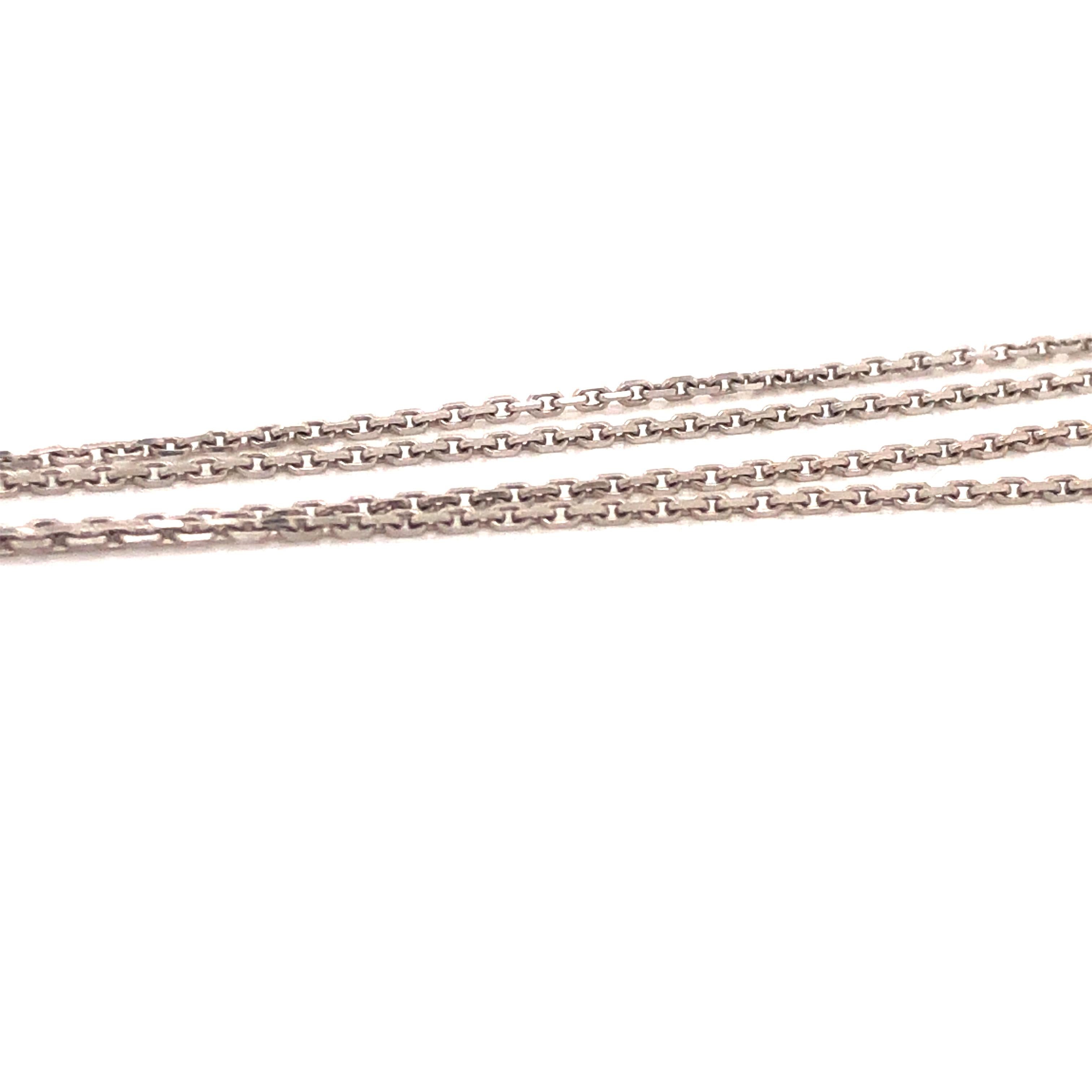 Modern Chopard Happy Diamond 18k White Gold Double Strand Necklace For Sale
