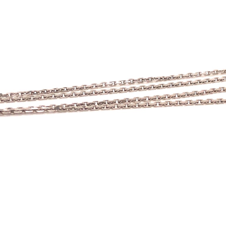 Women's or Men's Chopard Happy Diamond 18k White Gold Double Strand Necklace For Sale