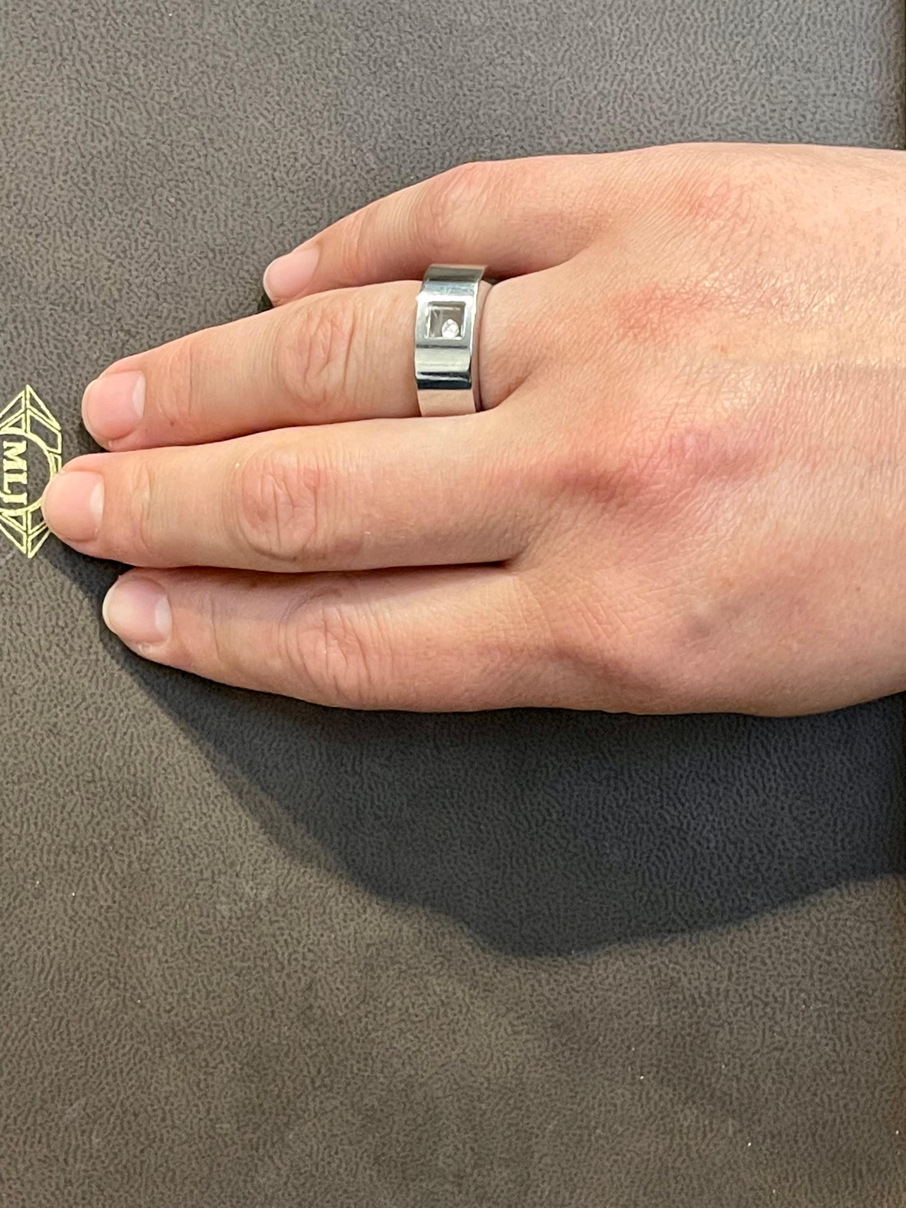 Chopard Happy Diamond Anillo de diamantes flotantes de oro blanco de 18 quilates, Estate en venta 9