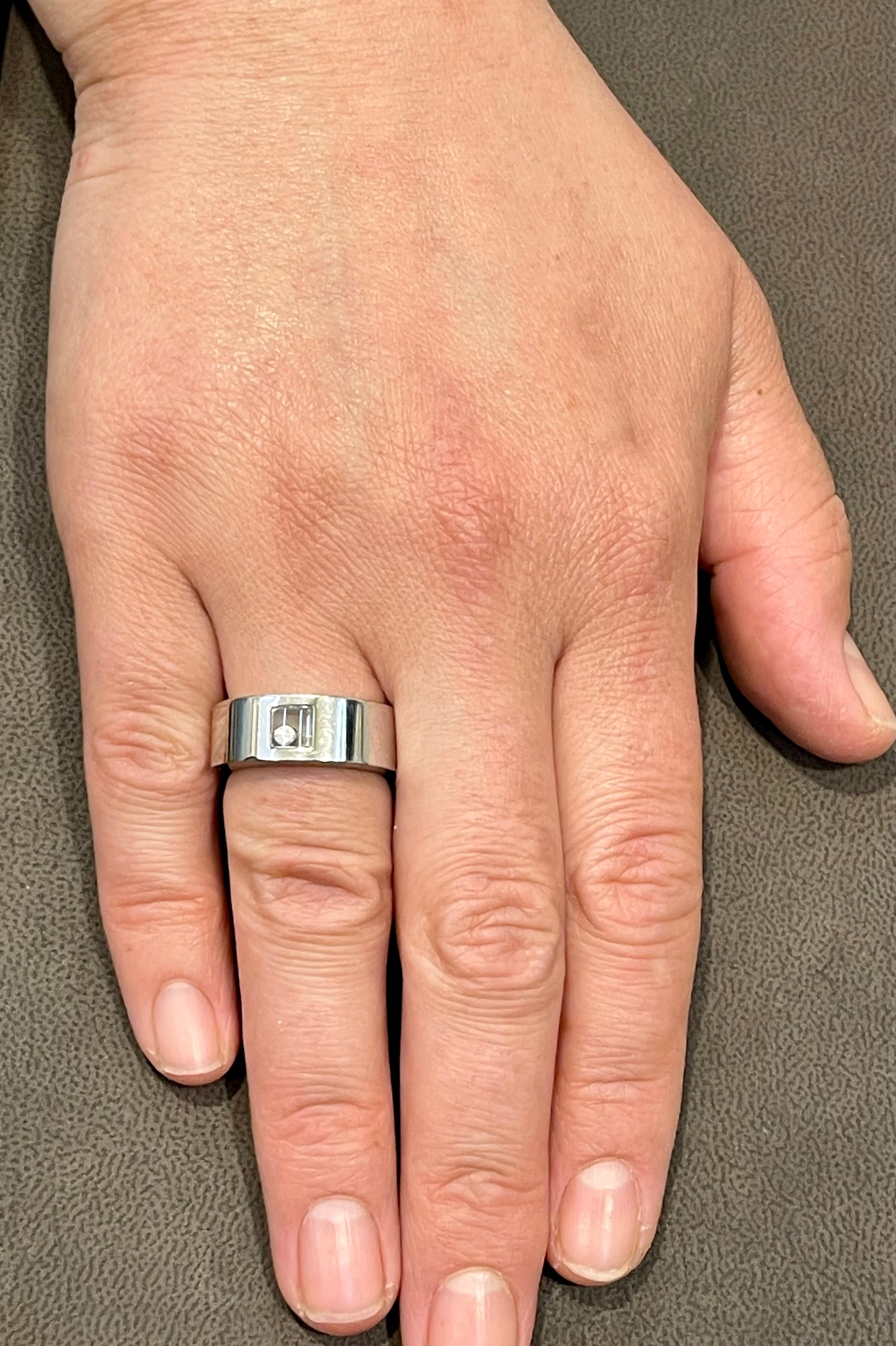 Chopard Happy Diamond Anillo de diamantes flotantes de oro blanco de 18 quilates, Estate en venta 13