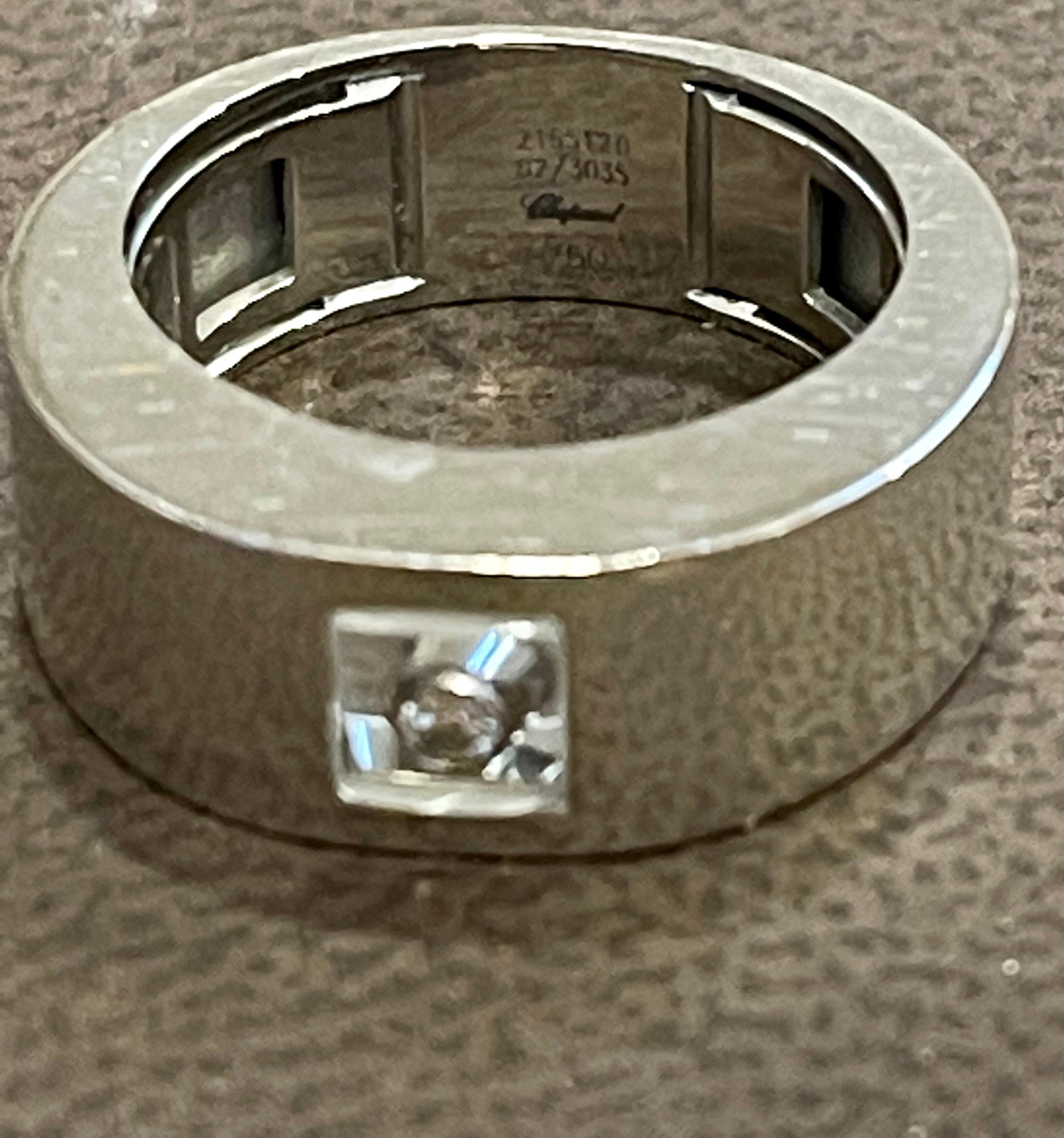 Women's or Men's Chopard Happy Diamond 18K White Gold Floating Diamond Ring, Estate For Sale