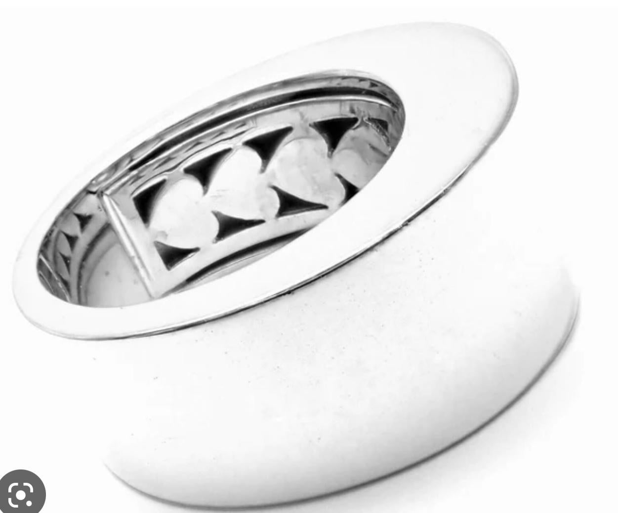 Chopard Happy Diamond 18k White Gold Floating Diamond Ring, Estate For Sale 1