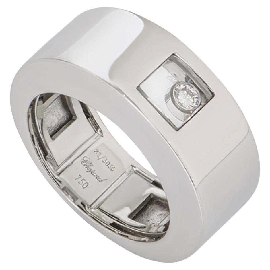 Chopard Solitaire CHOPARD Happy Diamonds Square Floating Ring For Sale at 1stDibs