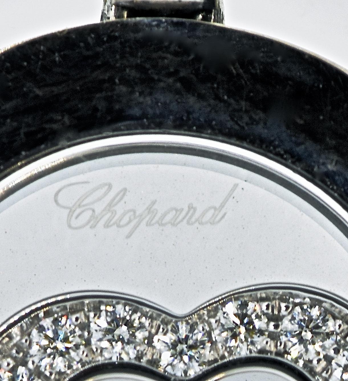 Contemporary Chopard Happy Diamond 18K White Gold Pendant Necklace
