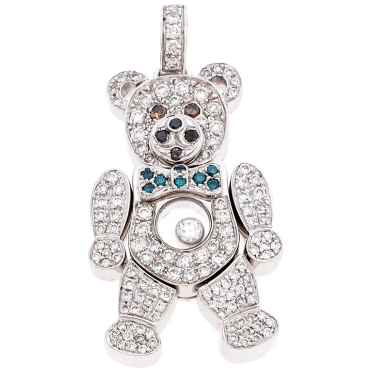 Chopard Happy Diamond 18k White Gold Teddy Bear Pendant