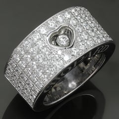 CHOPARD Happy Diamond Breiter Diamantring aus 18 Karat Weißgold