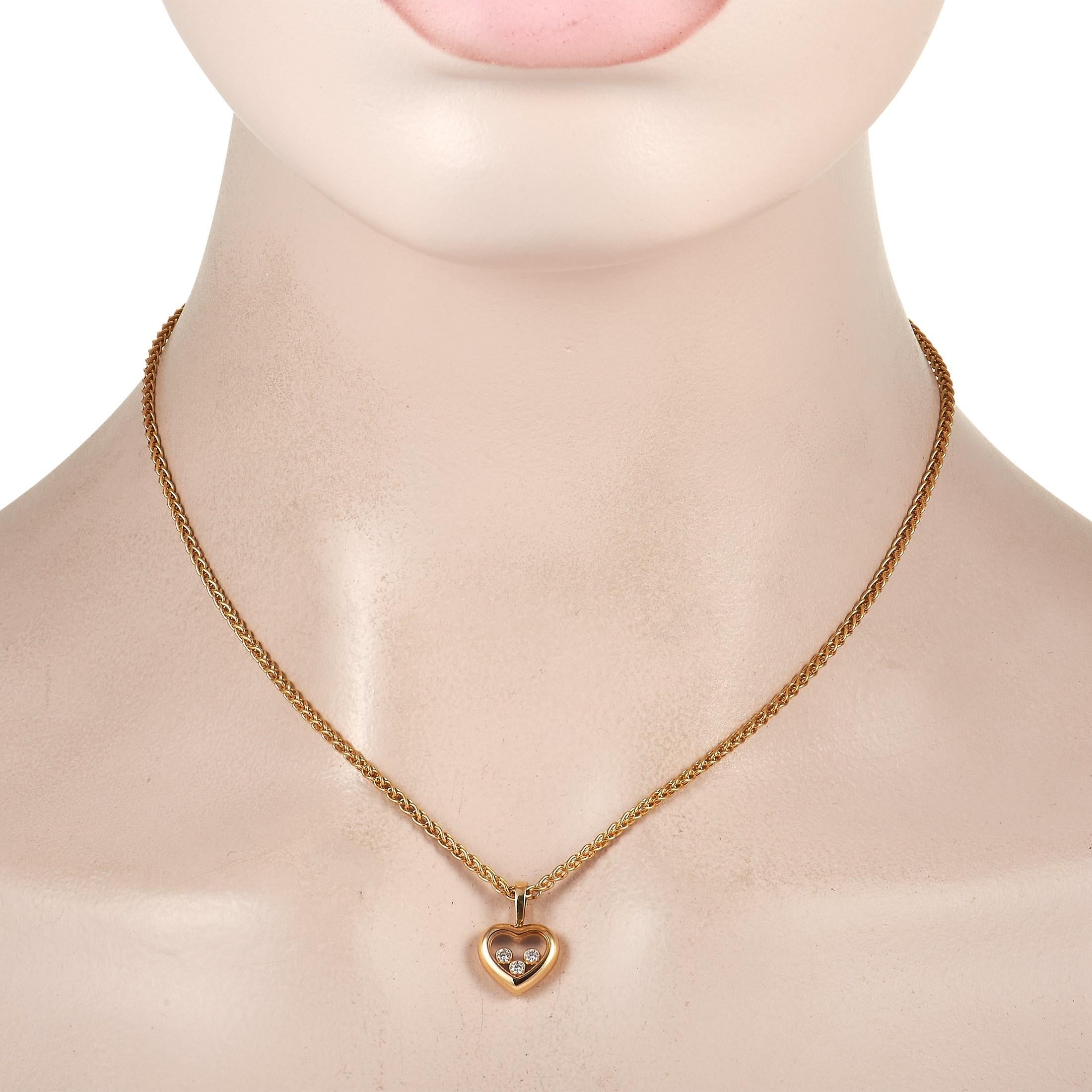 Chopard Happy Diamond Halskette aus 18 Karat Gelbgold mit 0,15 Karat Diamanten (Rundschliff)