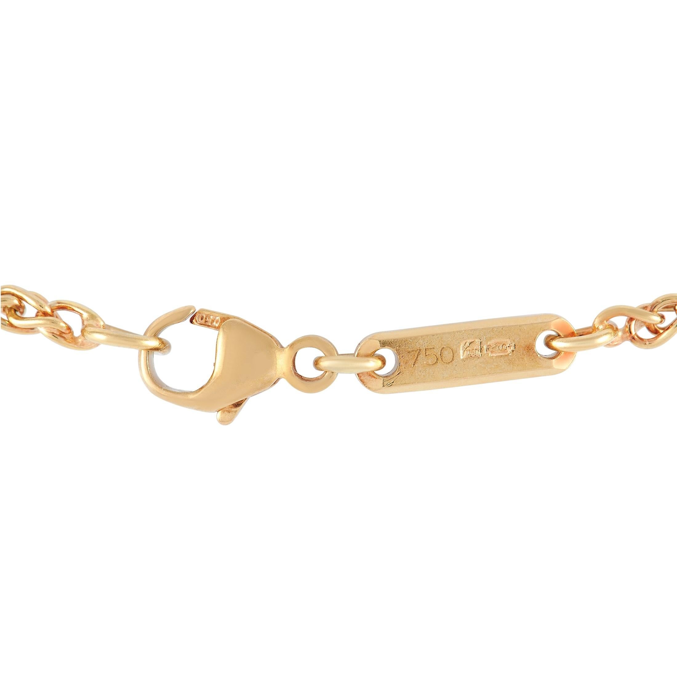 Chopard Happy Diamond Halskette aus 18 Karat Gelbgold mit 0,15 Karat Diamanten im Zustand „Hervorragend“ in Southampton, PA