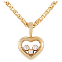Chopard Happy Diamond Halskette aus 18 Karat Gelbgold mit 0,15 Karat Diamanten