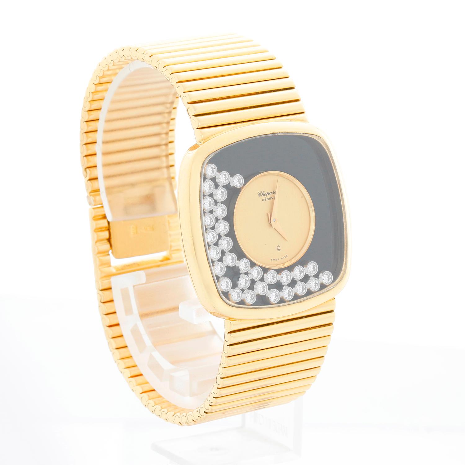 Chopard Happy Diamond Or jaune 18k Onyx noir Ref 2164 Pour femmes en vente