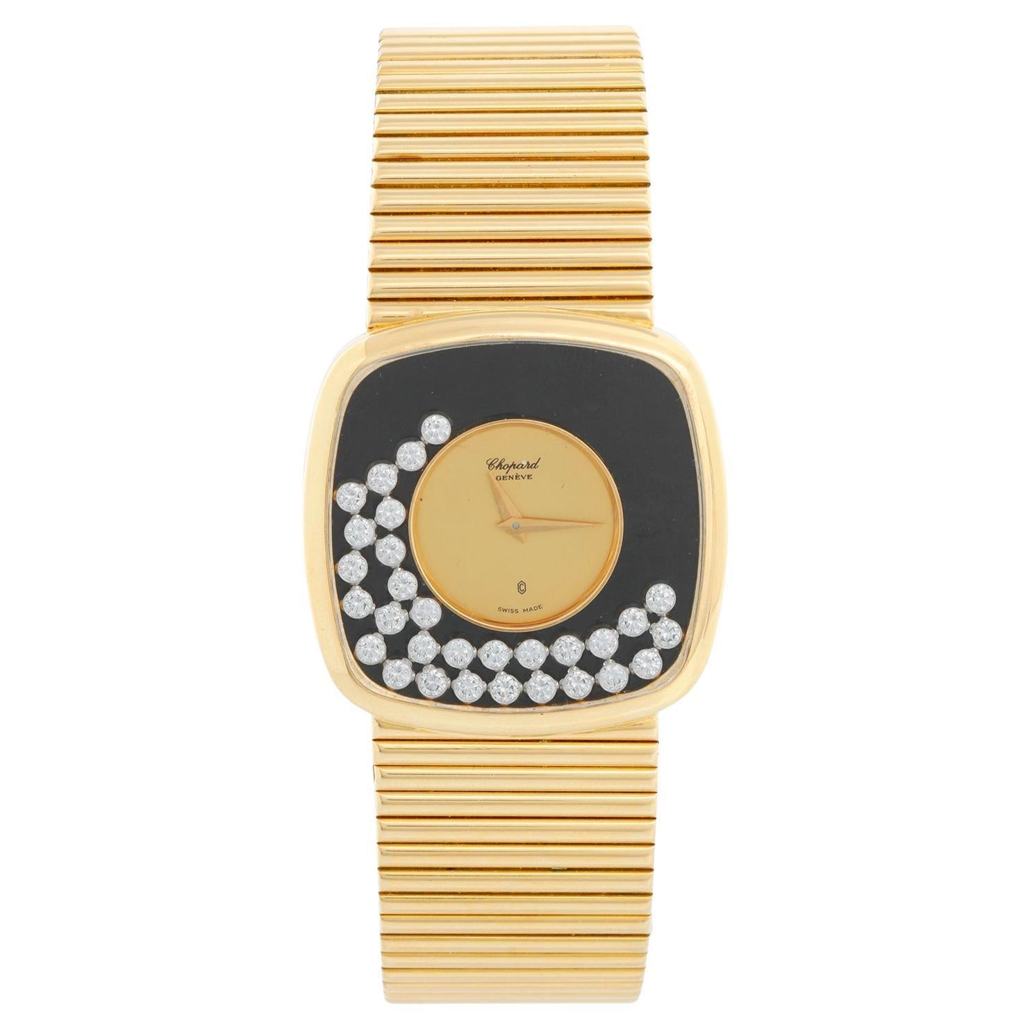Chopard Happy Diamond Or jaune 18k Onyx noir Ref 2164 en vente