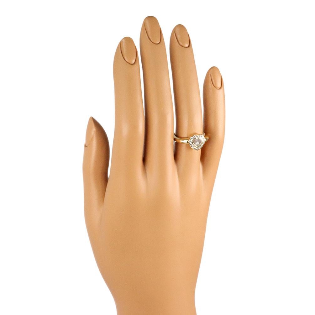 Chopard Happy Diamond Herzring aus 18 Karat Gelbgold mit Diamant-Lünette und Zertifikat (Moderne) im Angebot