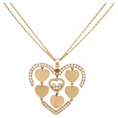 Chopard happy diamond 18k yellow gold heart necklace