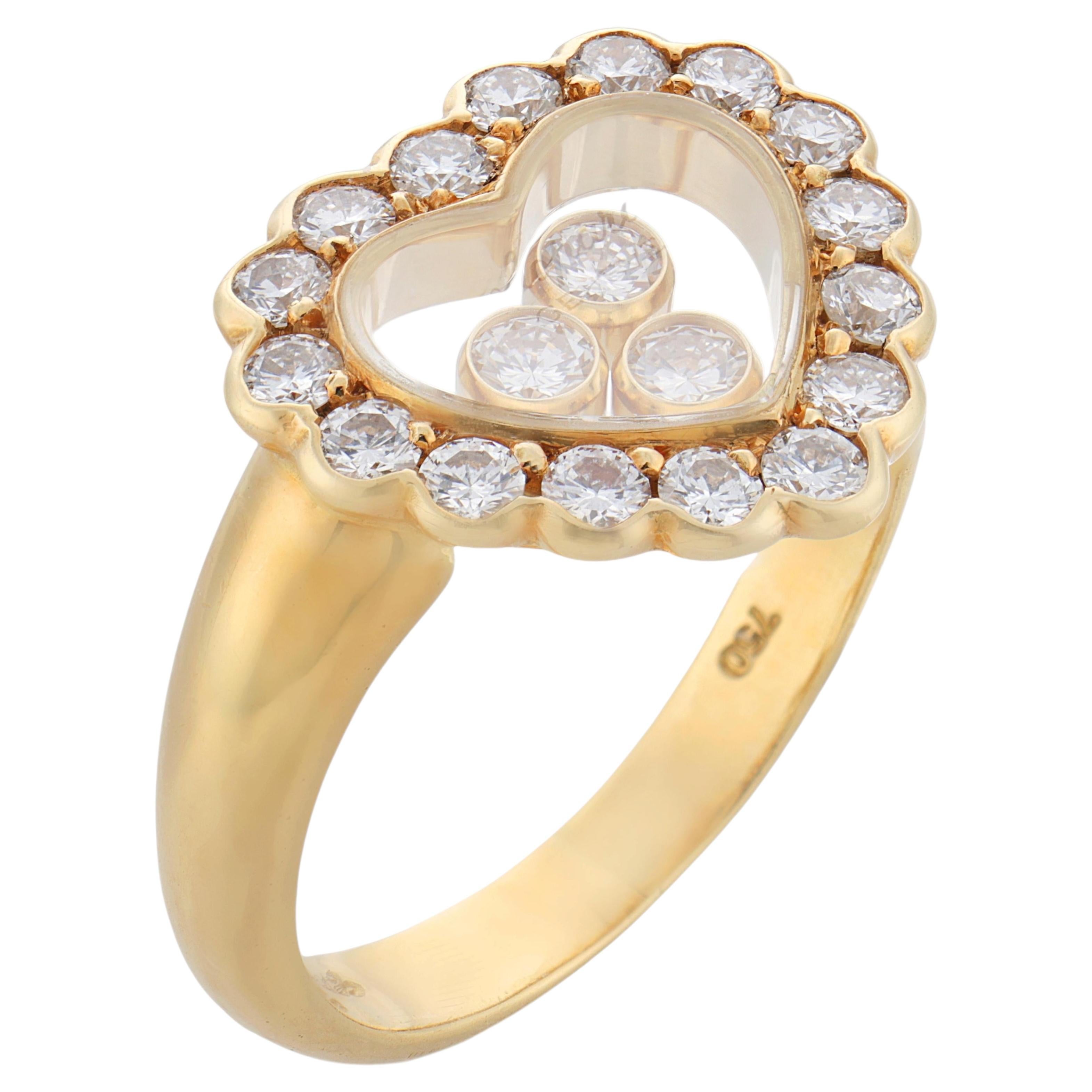Chopard happy diamond 18k yellow gold heart ring