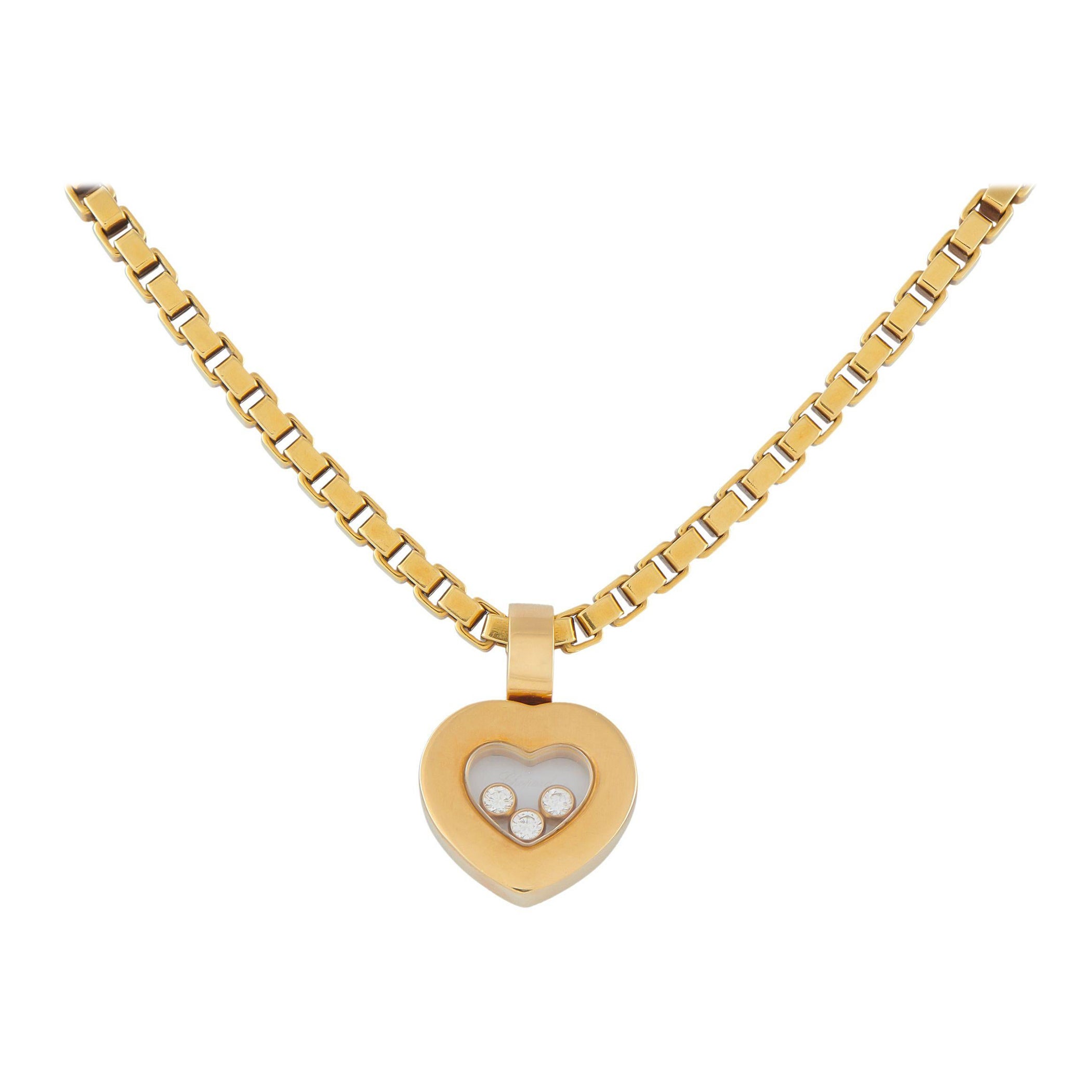 Chopard Happy Diamond 18K Gelbgold Anhänger Halskette CH10-070925 im Angebot