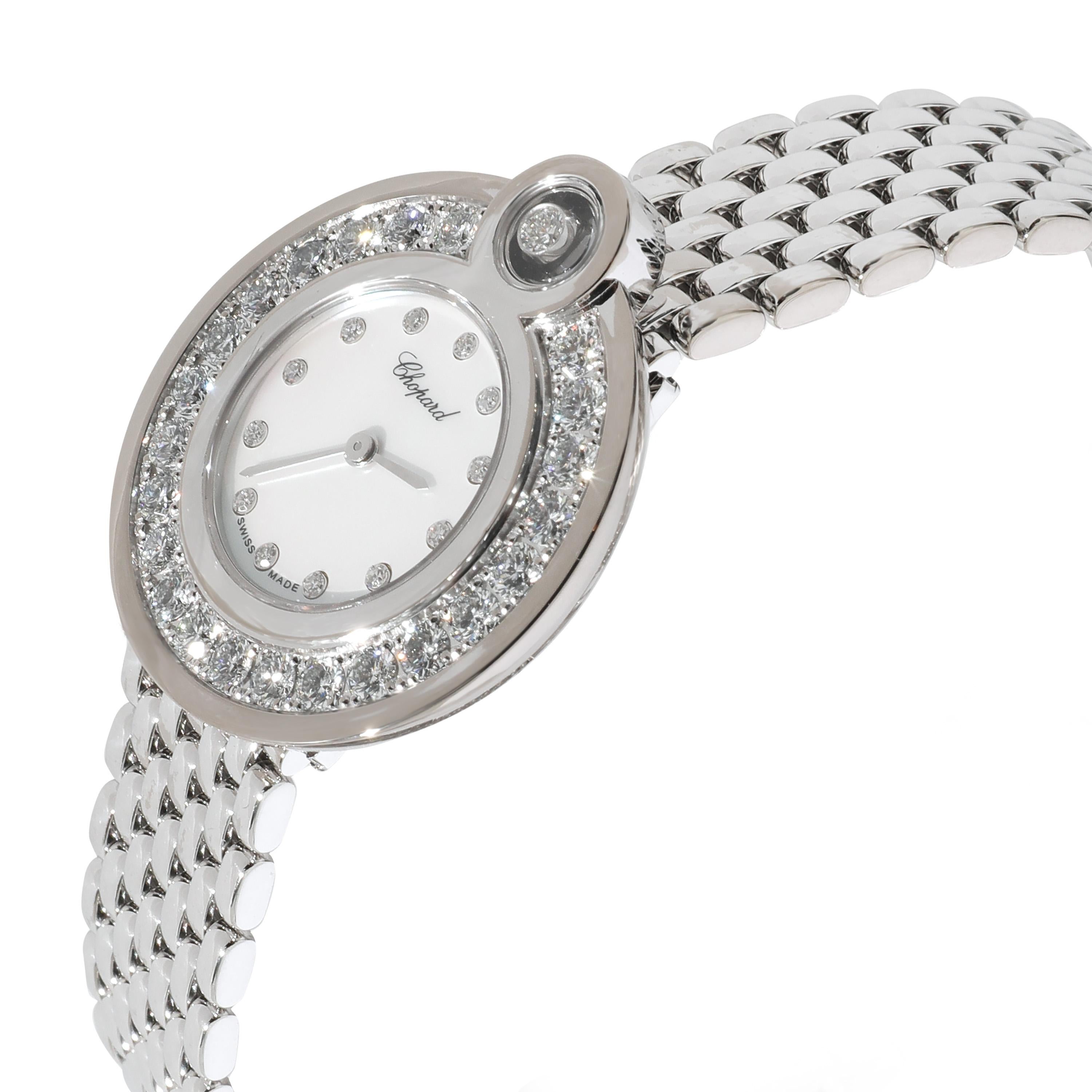 Chopard Happy Diamond 204407-1003 Women's Watch in 18kt White Gold In Excellent Condition For Sale In New York, NY