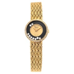 Vintage Chopard Happy Diamond 18k Yellow Gold Wristwatch Ref 4045