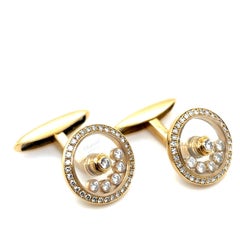 Chopard Boutons de manchette Happy Diamond Circle en or jaune 18 carats