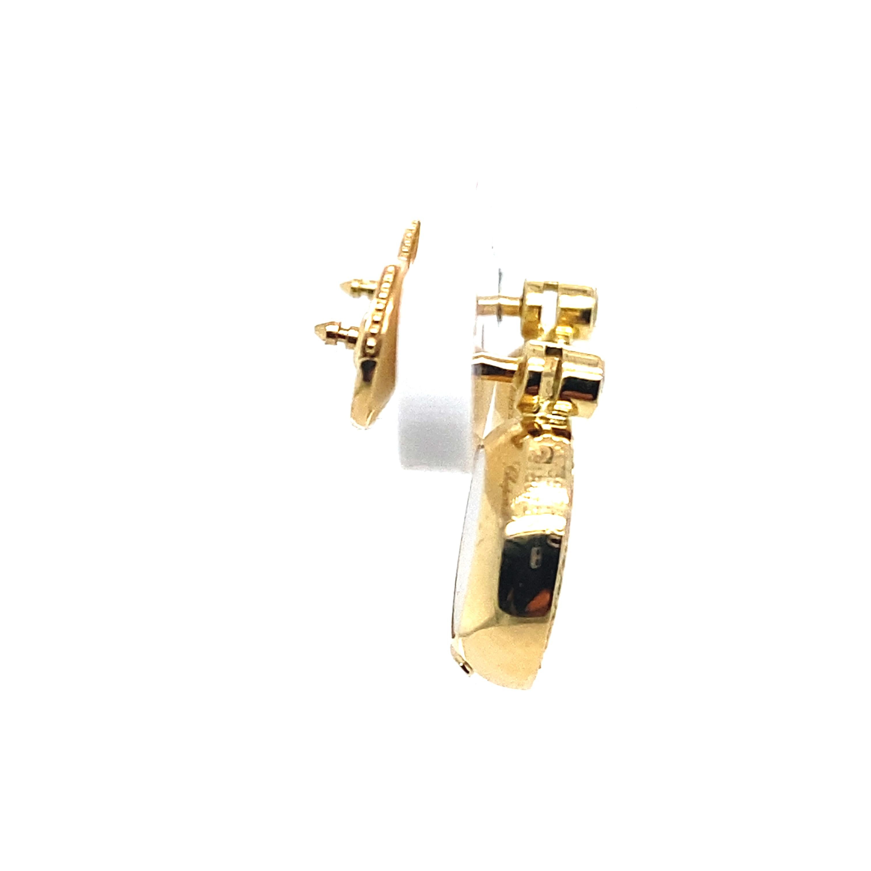 Modern Chopard Happy Diamond Circle 18 Karat Yellow Gold Earrings For Sale