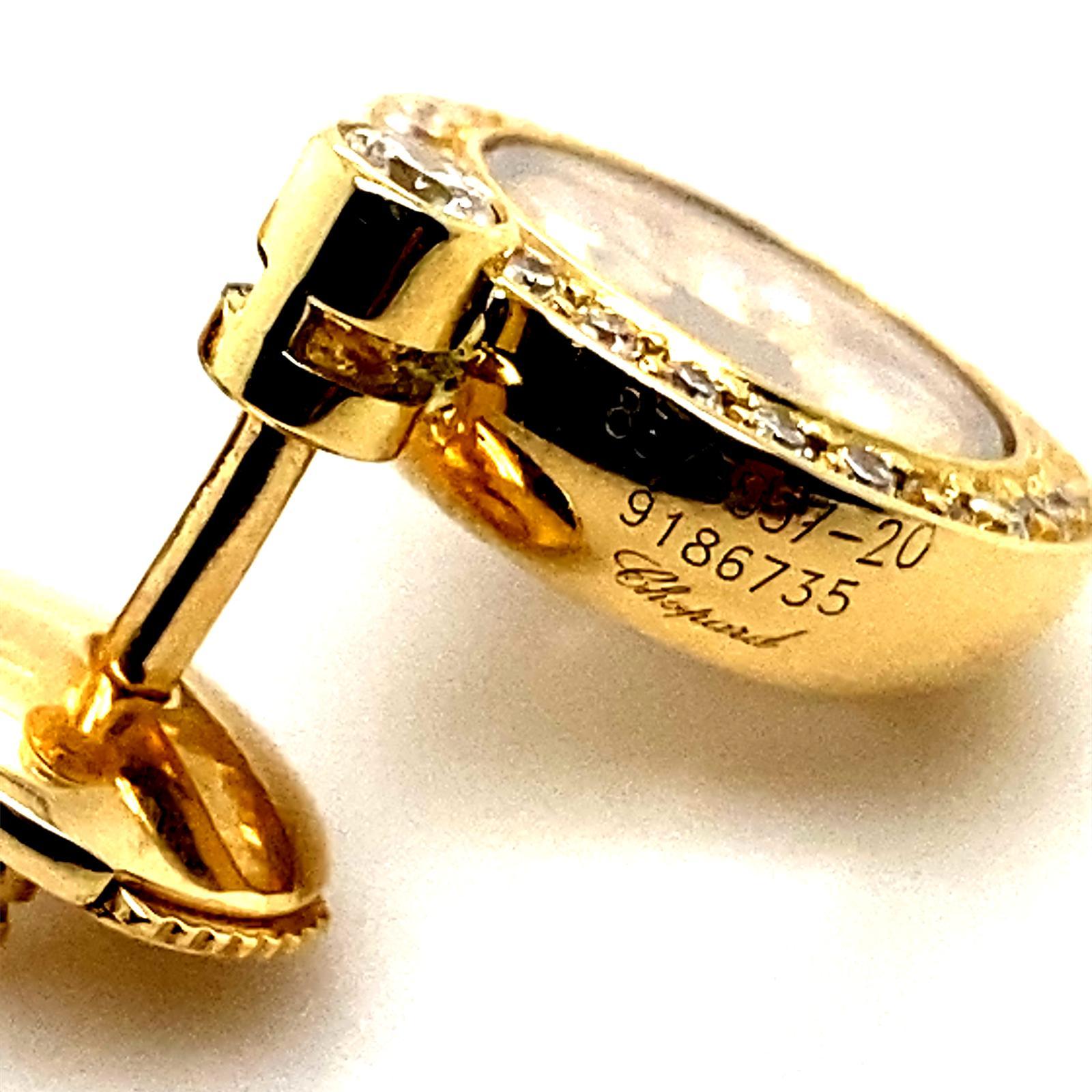 Chopard Happy Diamond Circle 18 Karat Yellow Gold Earrings For Sale 3