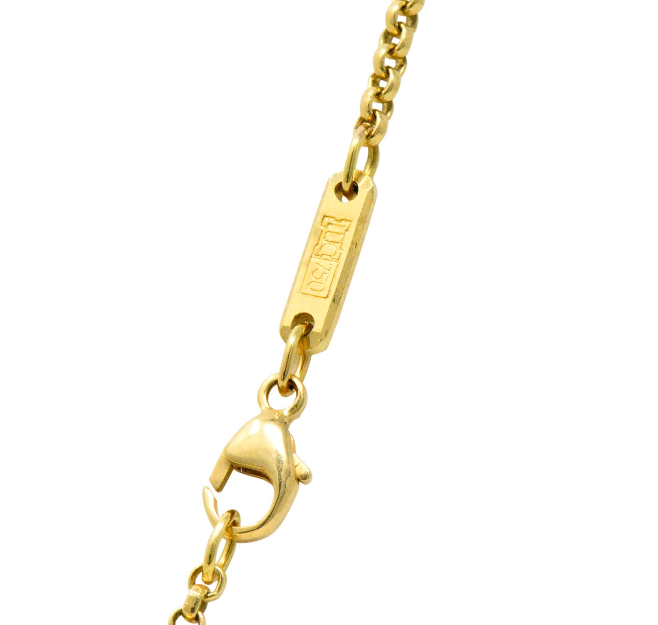 Round Cut Chopard Happy Diamond Clown 18 Karat Yellow Gold Pendant Necklace