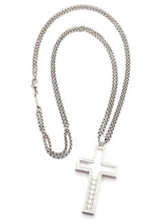 Chopard Happy Diamond Cross White Gold Pendant Necklace