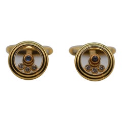 Chopard Happy Diamond Cufflinks 18K Yellow Gold Unworn