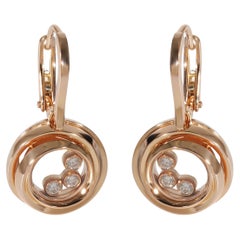 Chopard Happy Diamond Drop Earrings in 18K Rose Gold 0.3 CTW