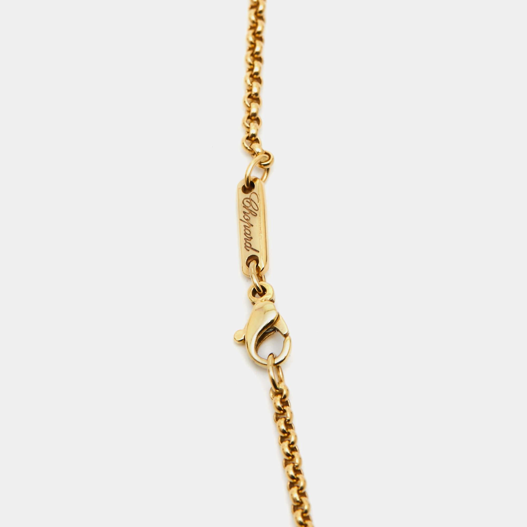 Chopard Happy Diamond Elephant 18k Yellow Gold Pendant Necklace In Good Condition In Dubai, Al Qouz 2