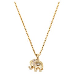 Chopard Happy Diamond Elephant 18k Yellow Gold Pendant Necklace
