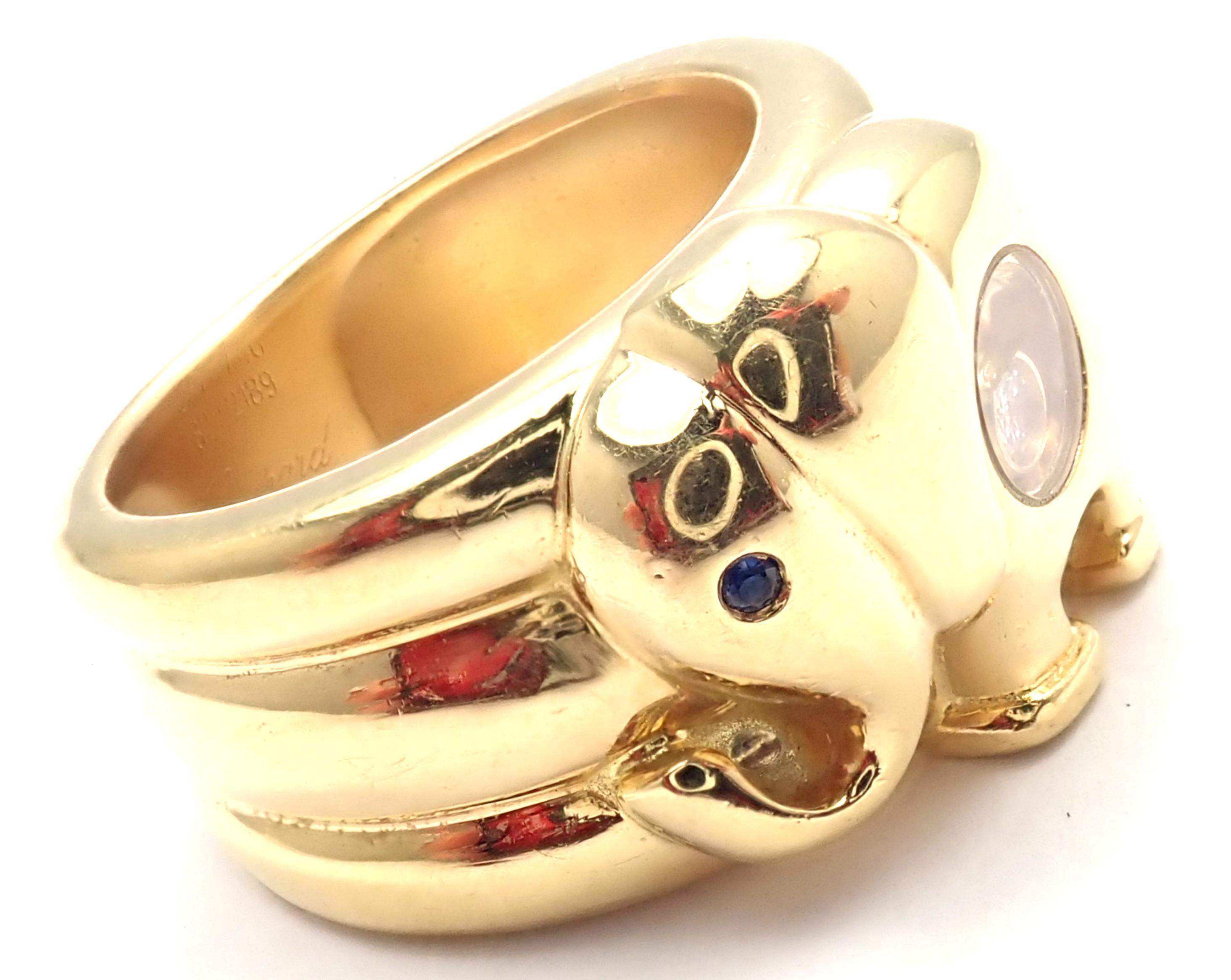 Chopard Happy Diamond Elephant Wide Yellow Gold Band Ring at 1stDibs ...