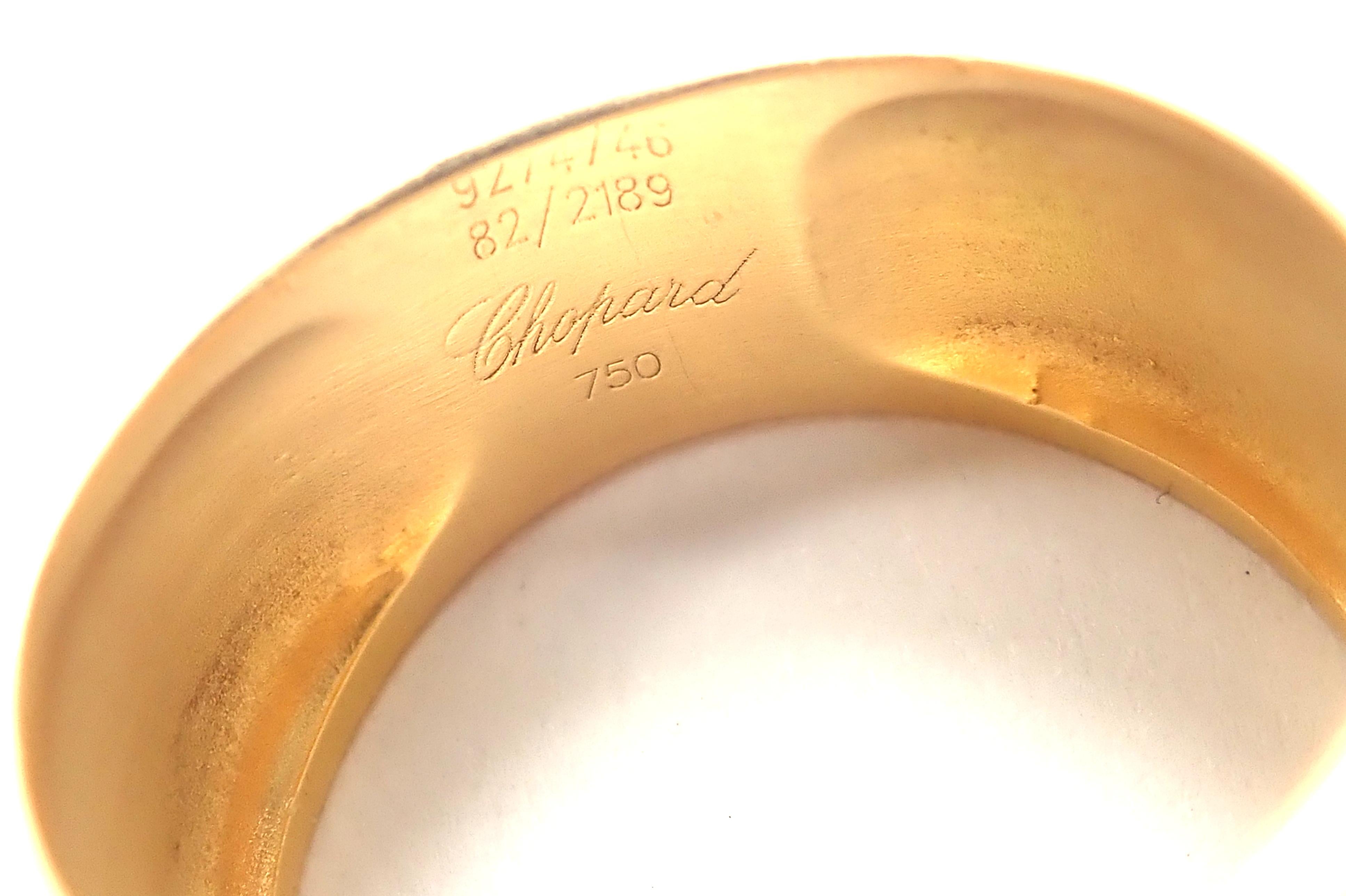 Chopard Happy Diamond Elephant Wide Yellow Gold Band Ring In Excellent Condition In Holland, PA