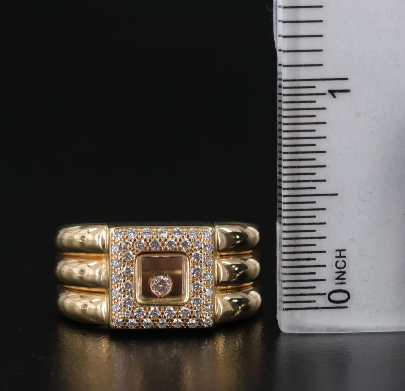 Chopard „ Happy Diamond“ Schwebender quadratischer 18K Ring / SWISS im Zustand „Neu“ im Angebot in Rancho Mirage, CA