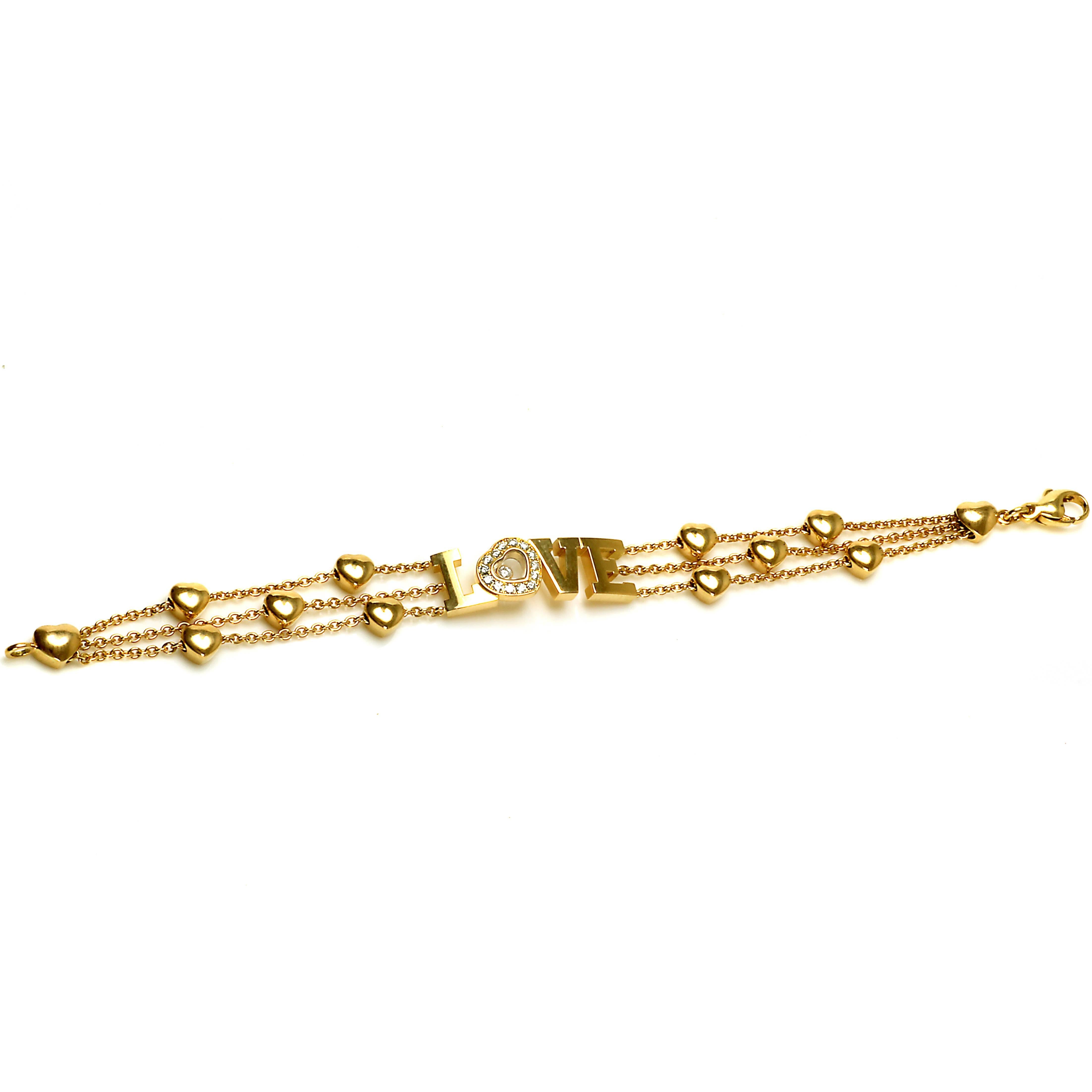 Chopard Happy Diamond Gold-Herz-Armband (Rundschliff) im Angebot