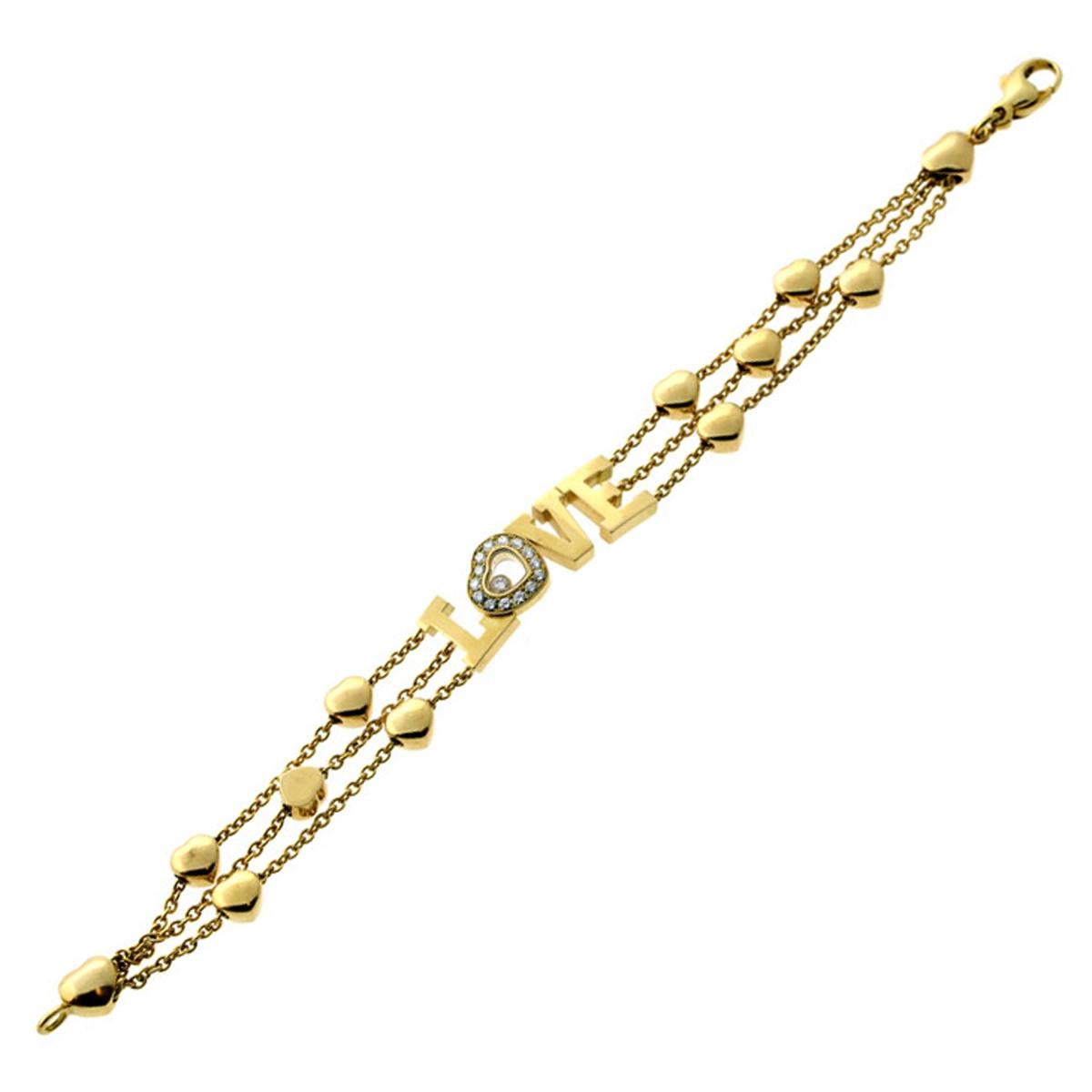 Chopard Happy Diamond Gold-Herz-Armband im Zustand „Hervorragend“ im Angebot in Feasterville, PA