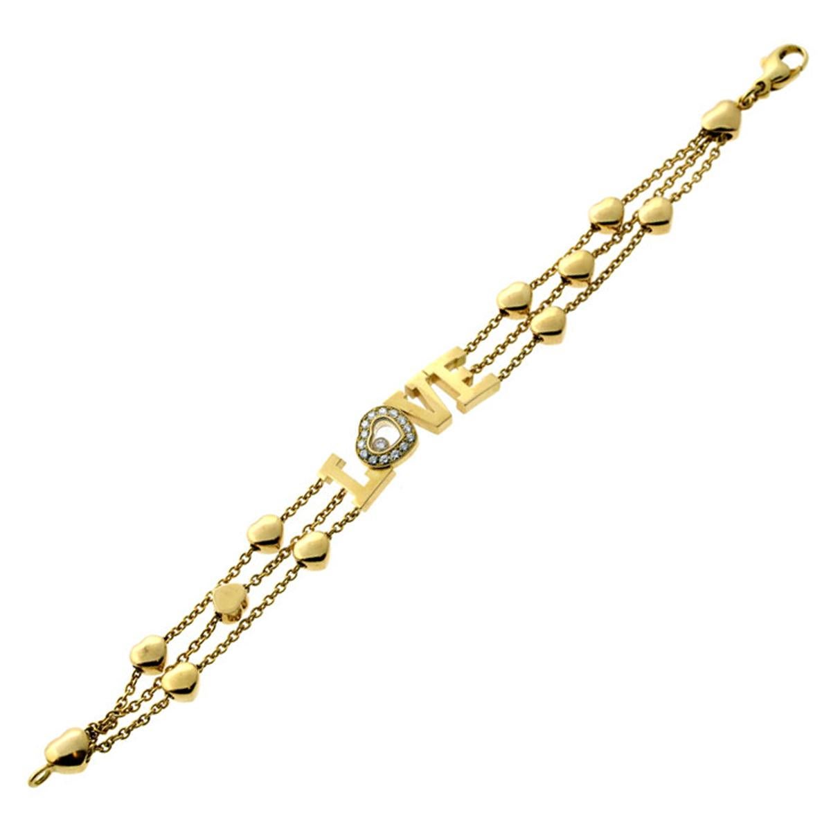 Chopard Happy Diamond Pulsera Corazón de Oro en Excelente estado para la venta en Feasterville, PA