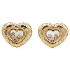 Chopard "Happy Diamond" Gold Heart Earrings