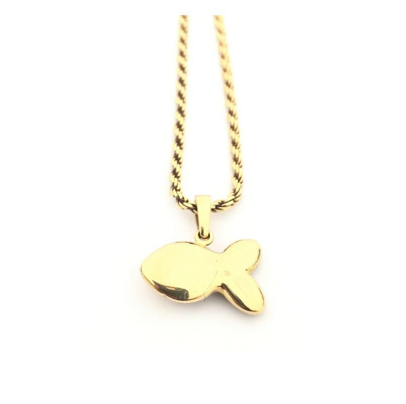 Chopard Happy Diamond Happy Fish Necklace in 18k Yellow Gold 
Chain 16