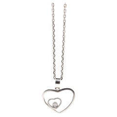 Chopard Happy Diamond Happy Heart Necklace 18 Karat White Gold