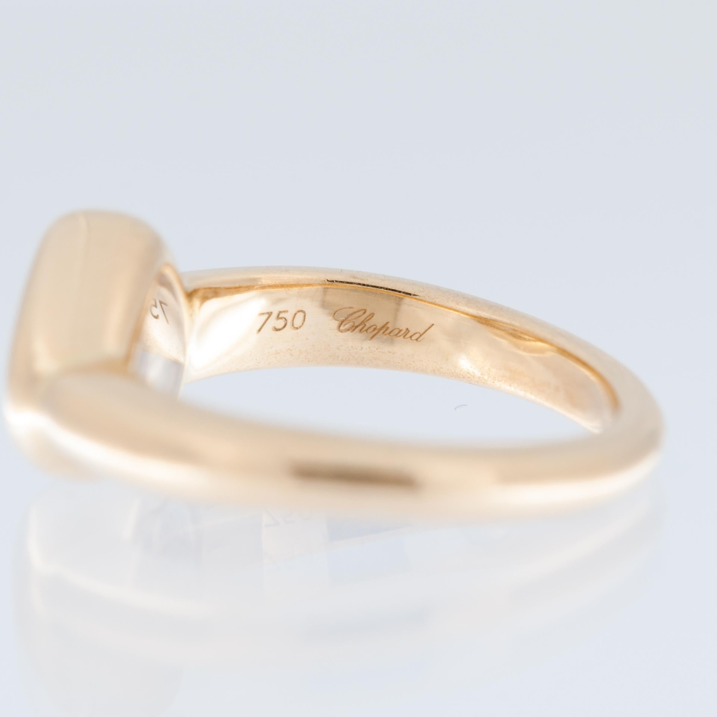 Women's or Men's Chopard Happy Diamond Heart Ring 18 karat Yellow Gold For Sale