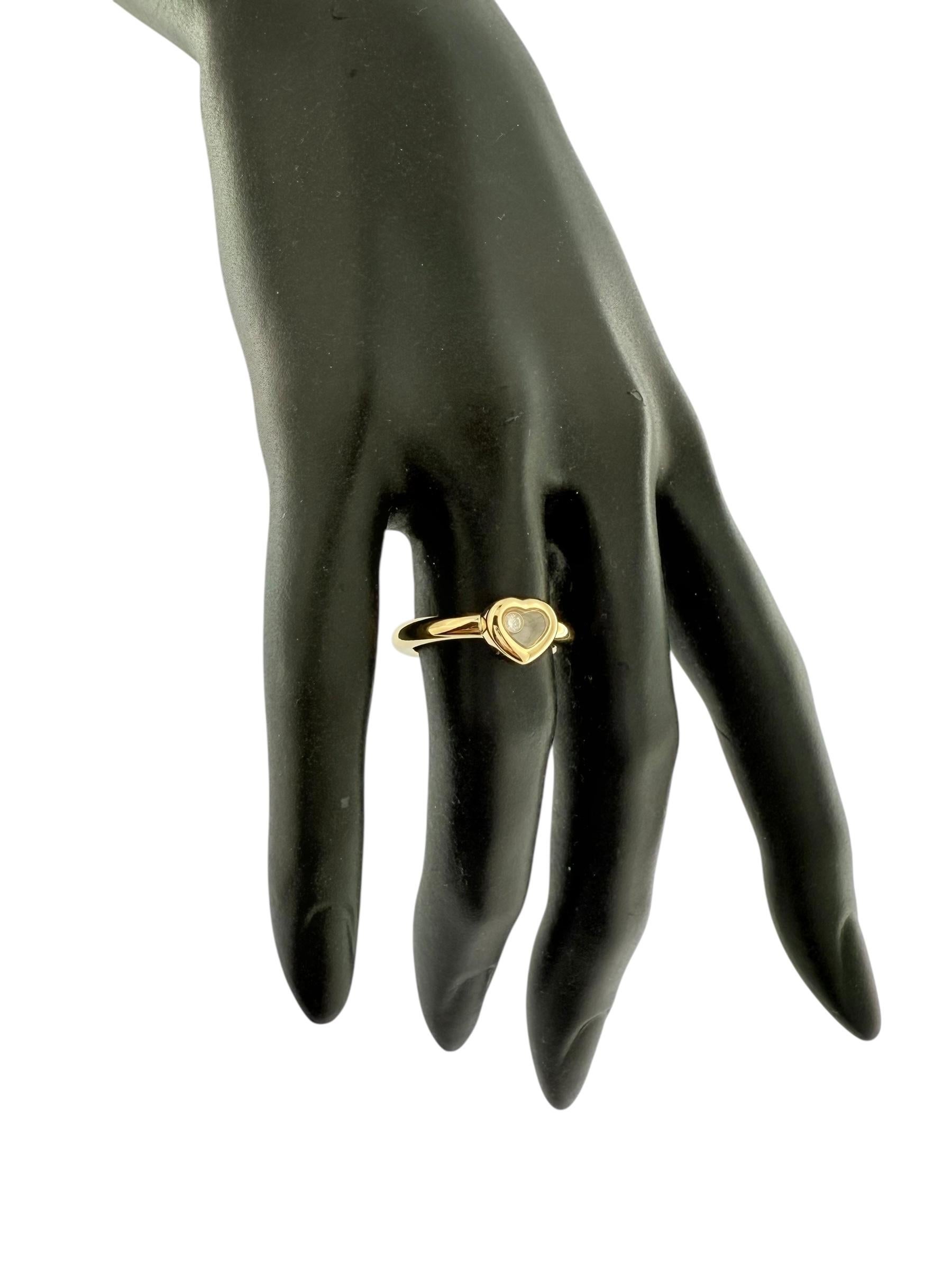 Chopard Happy Diamond Heart Ring 18 karat Yellow Gold For Sale 3
