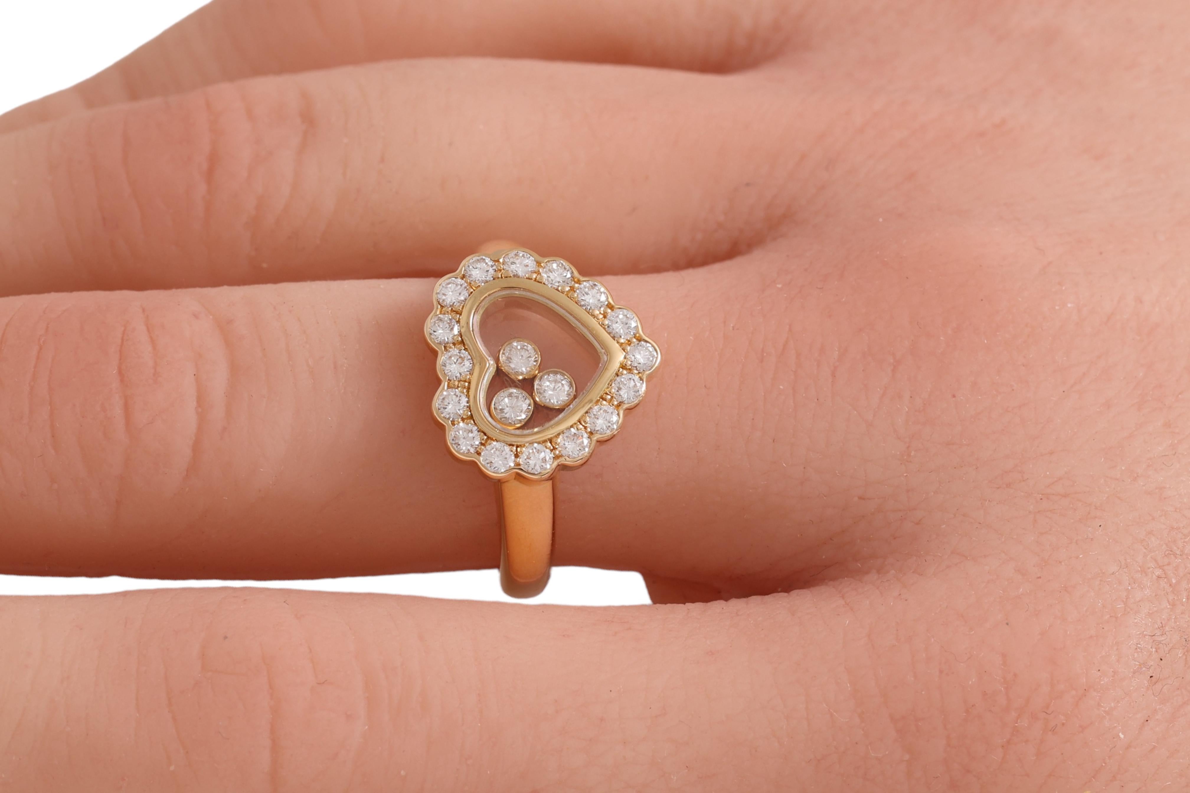 Chopard Happy Diamond Heart Shaped Ring Ref.82 4758 For Sale 5