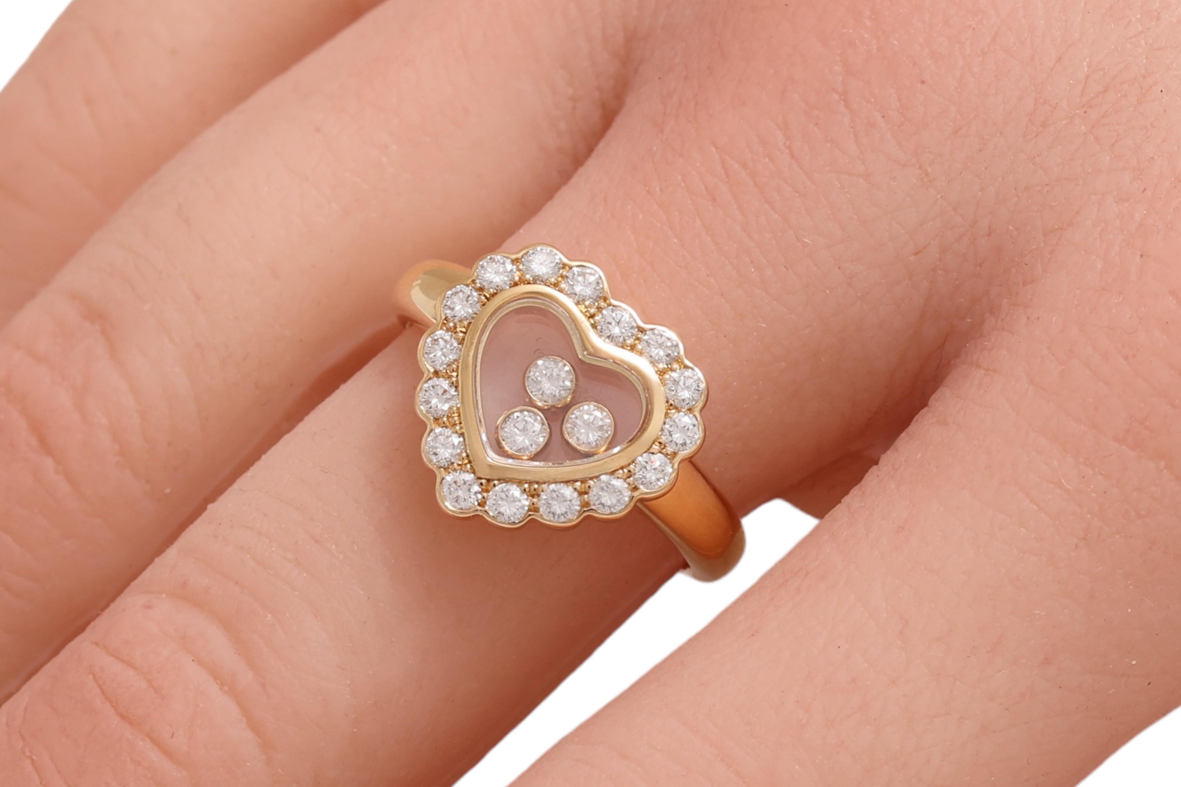 Chopard Happy Diamond Heart Shaped Ring Ref.82 4758 For Sale 6