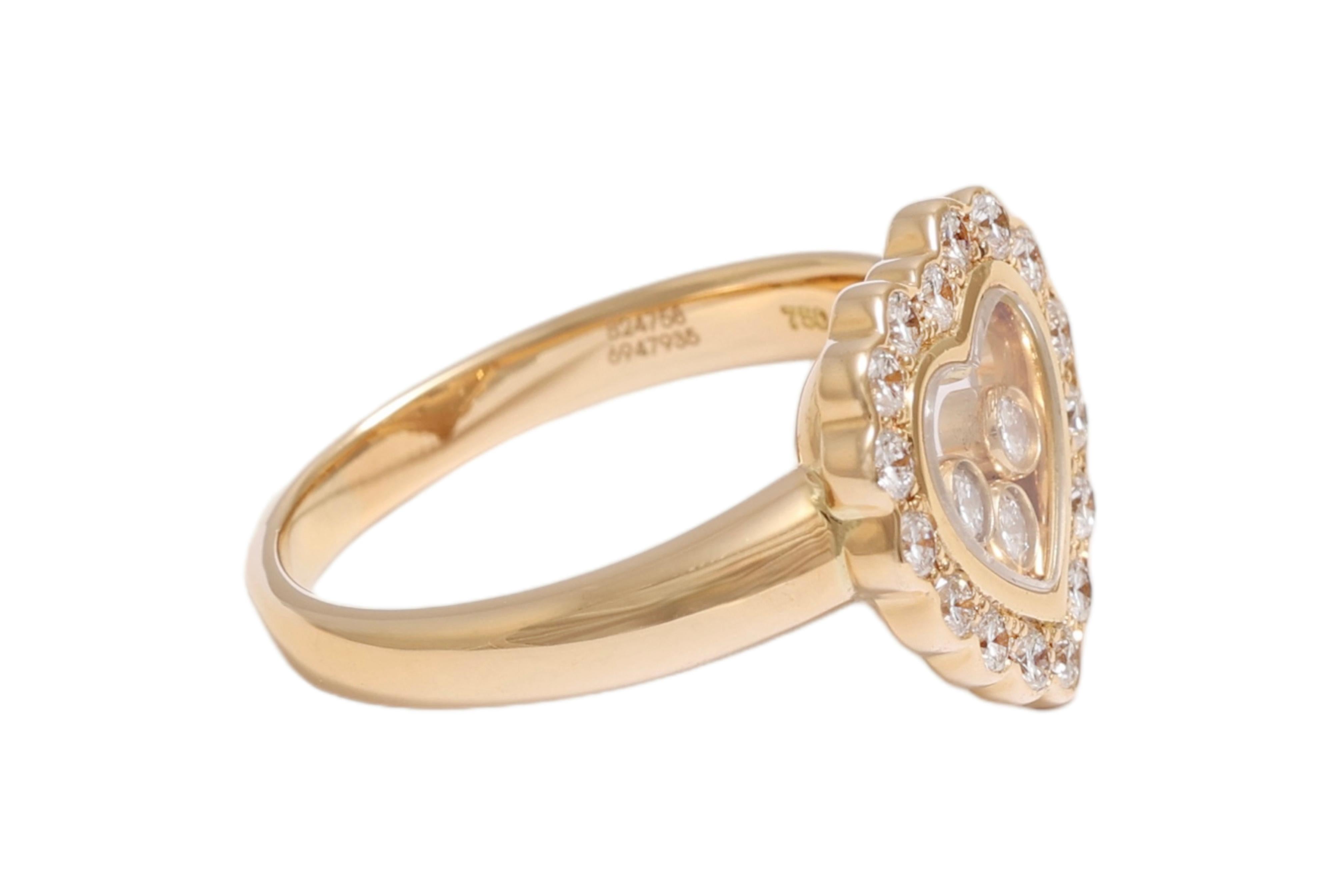 Chopard Happy Diamond Heart Shaped Ring Ref.82 4758 In Excellent Condition For Sale In Antwerp, BE